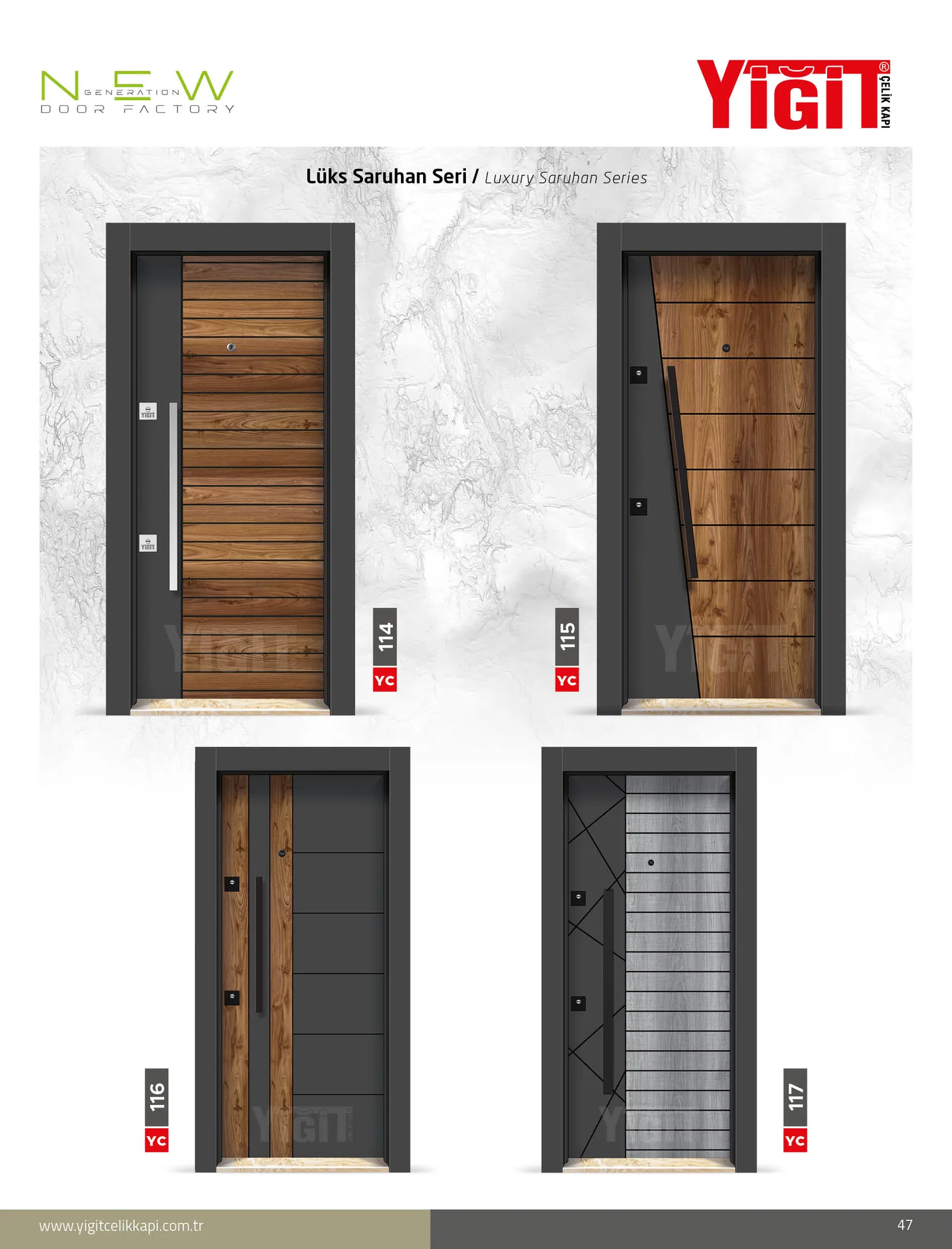 YC 114 Villa Kapısı - Lüks Saruhan Seri | Uzman Çelik Kapı Isparta