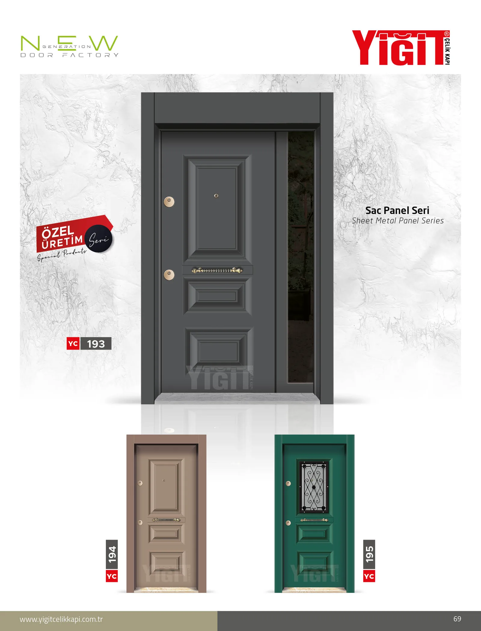 YC 193 Güvenlik Kapısı - Sac Panel Seri | Uzman Çelik Kapı Isparta