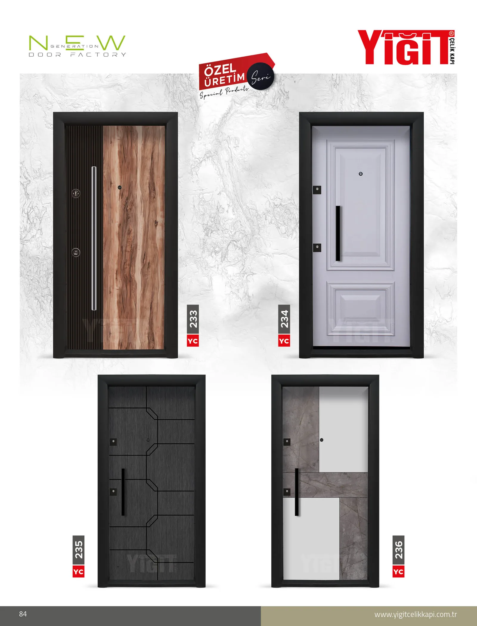 YC 229 Apartman Kapısı - Özel Üretim Bina Giriş Kapıları | Uzman Çelik Kapı Isparta