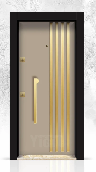 YC 06 Villa Kapısı - Lüks Kabartma PVC Seri | Uzman Çelik Kapı Isparta